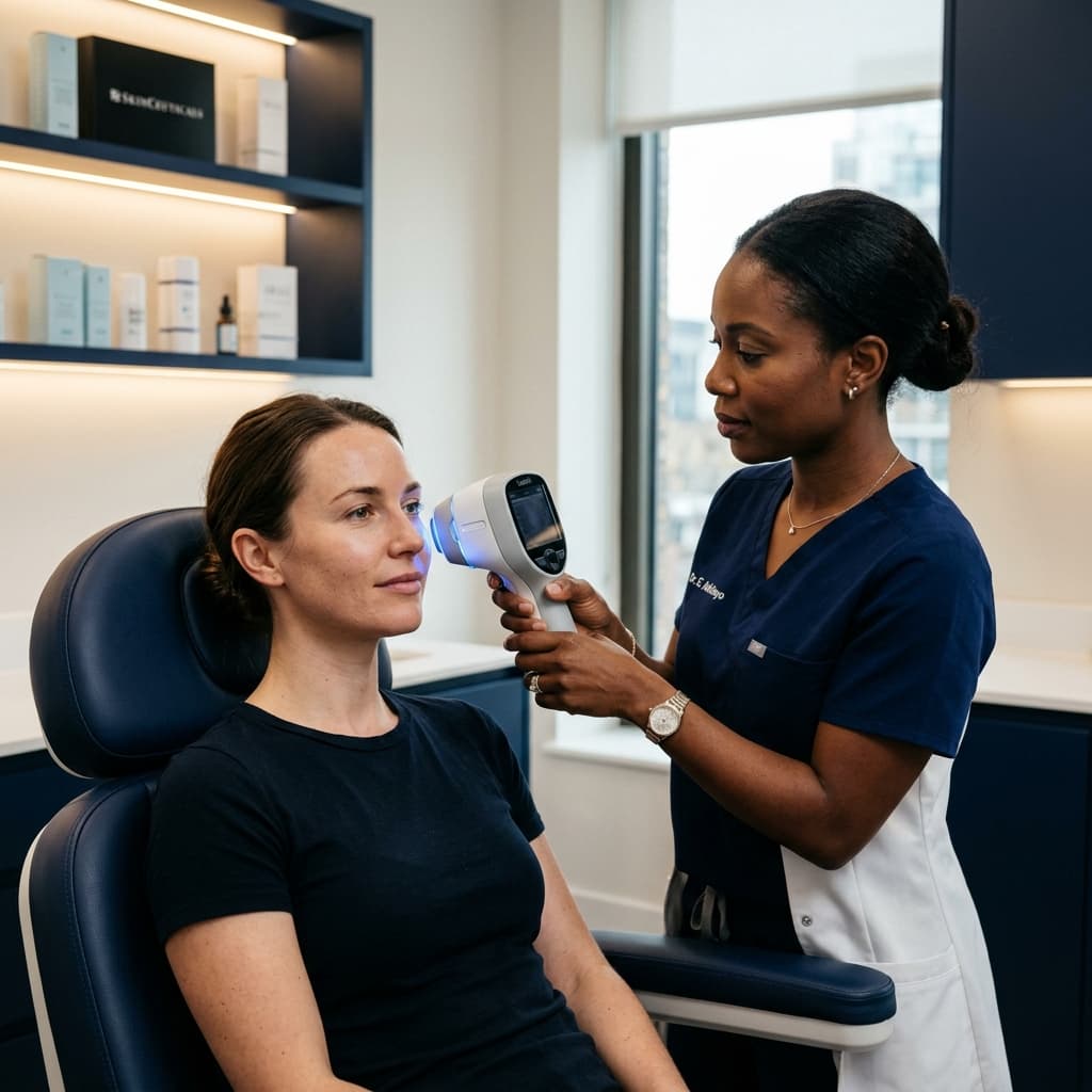 SkinX skin analysis in clinic